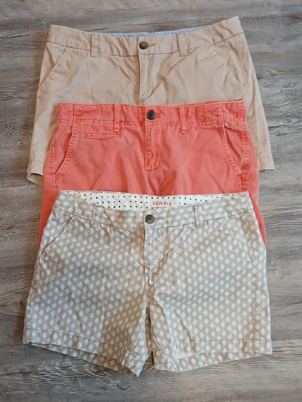 Lot Of 3 Merona Target Khaki Patterned Orange Shorts Size 4